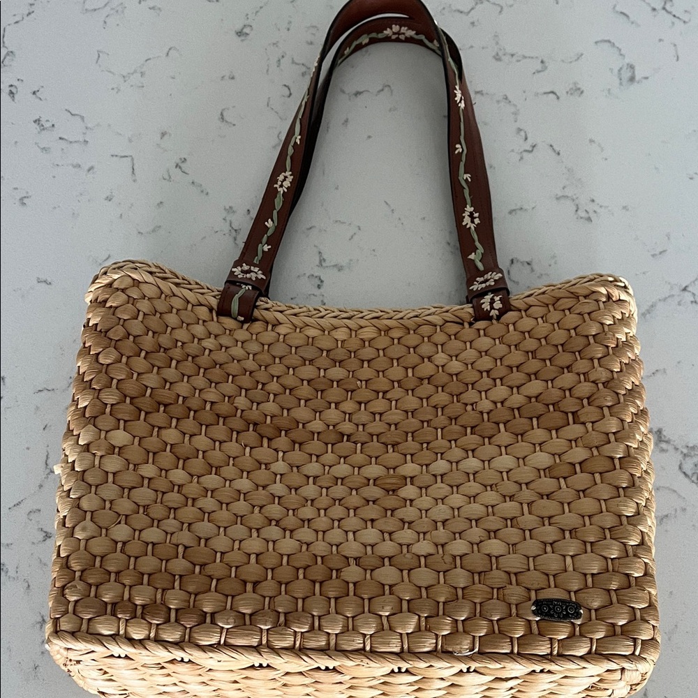 Woven Tan Tote Bag